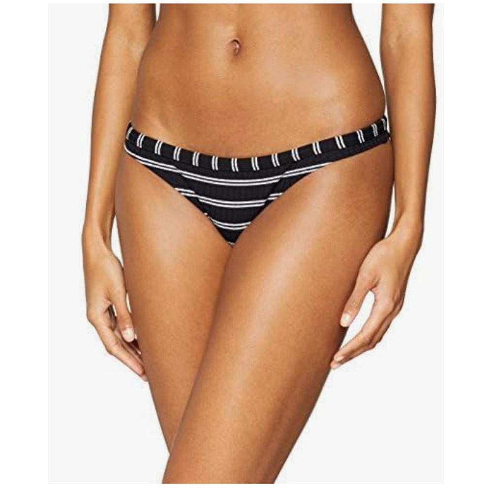 Seafolly Rib Brazilian Coverage Bikini Bottom Swimsuit Black Size 6 US (10 AUS)